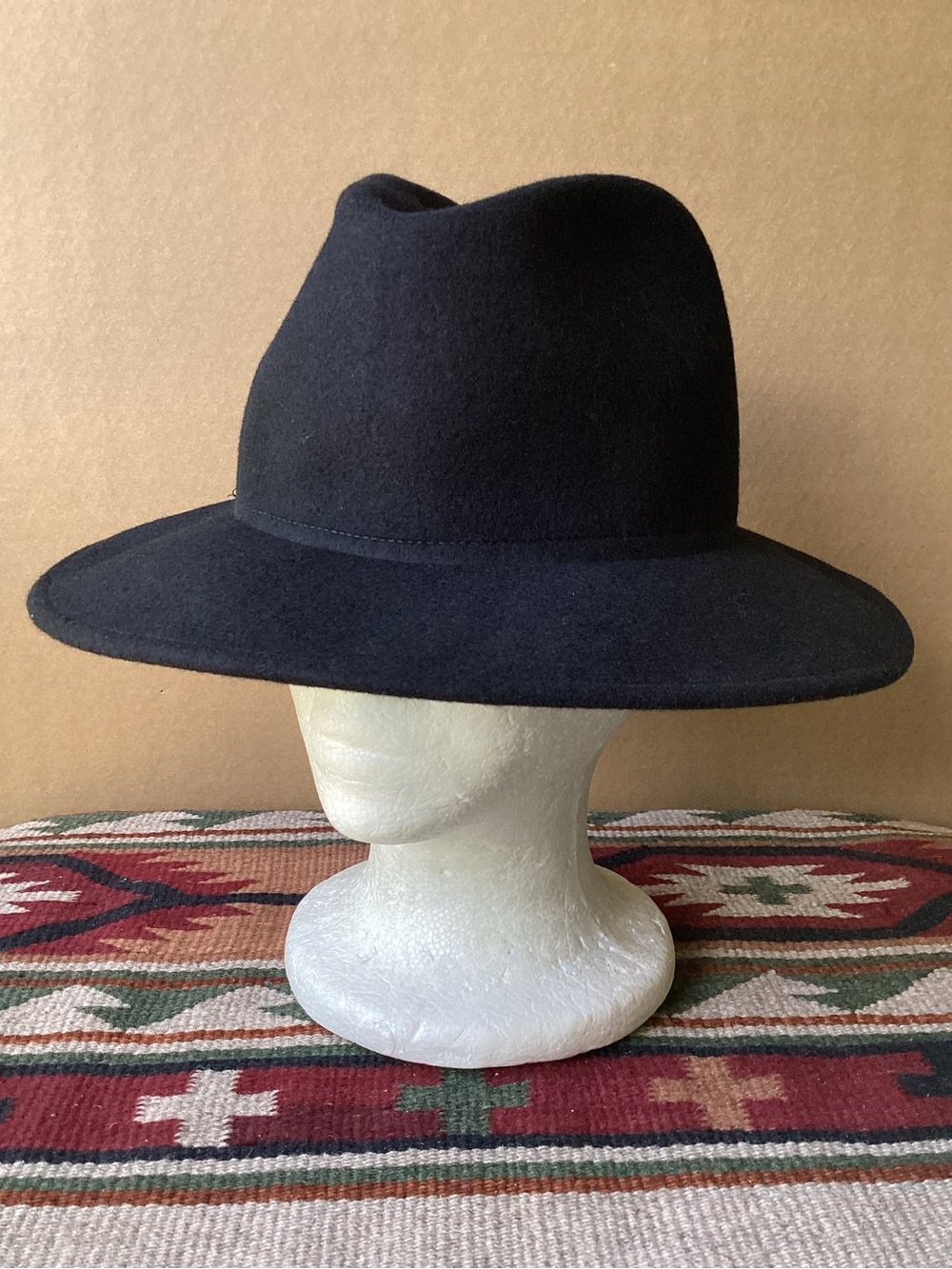 Gelso Bianco Black Brim Hat Size 7 1/4